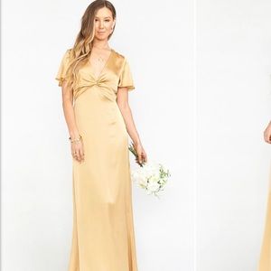 Showmeyourmumu Rome Twist Gown Satin True Gold
